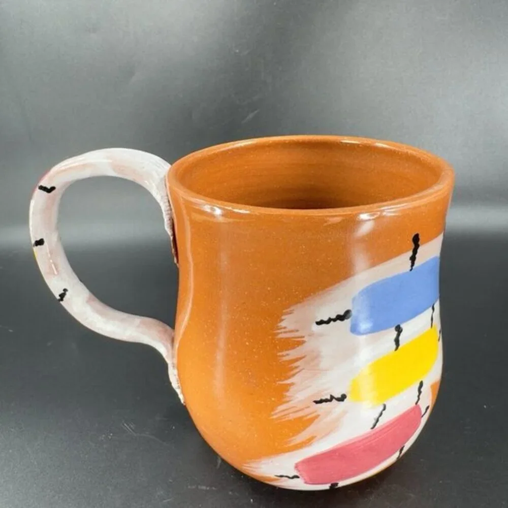 Vintage‎ 1988 Roberta Waterman Hand Made Oversize Coffee Mug Cup Made In Chicago